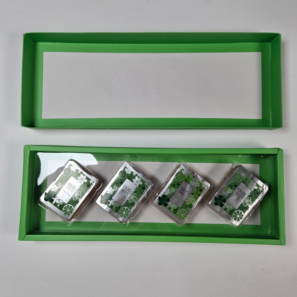 Callas Aroma Scrub Soap Gift Set 4pc Green Peppermint‎ Tea Tree Lavender